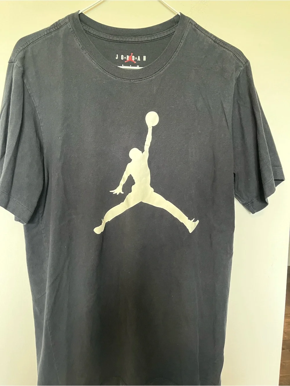 Jordan Black Short-Sleeve Tee with Cream Jumpman Logo